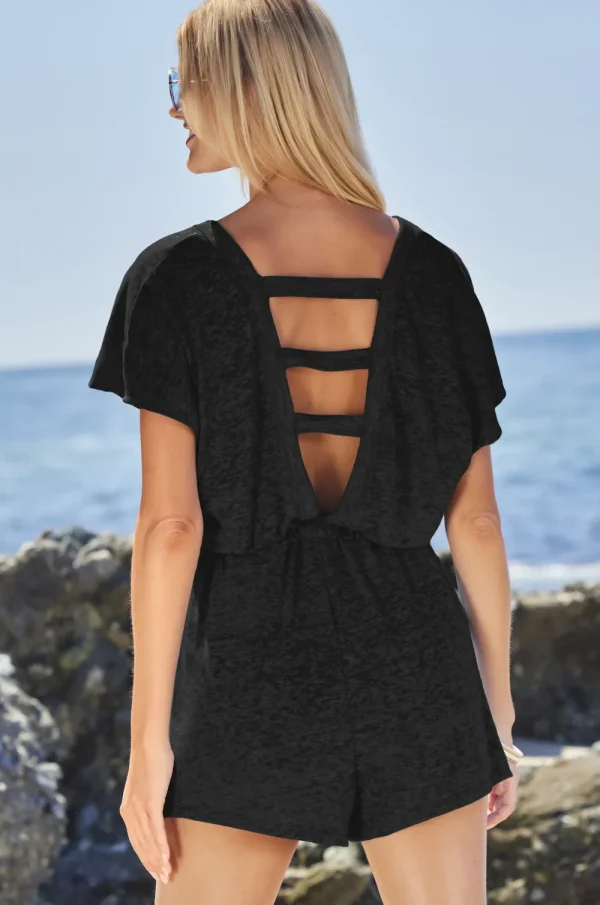 Clearance Beach Date Romper Black Romper/jumpsuit | Coverups & Resortwear