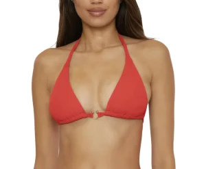 New Becca Modern Edge Rib Triangle Top | Bikinis