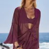 Best Muse Mesh Tie Front Kimono ergine Coverups & Resortwear