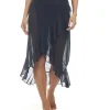 Outlet Bleu Be Transparent Mesh Ruffle Pareo Palma or Black Pareos & Sarongs | Coverups & Resortwear