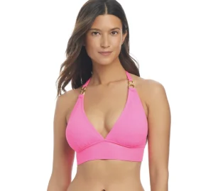 Online Bleu Pique Ole Banded Halter Top in Rosa, Palma Green, or Turq D+ | Bikinis