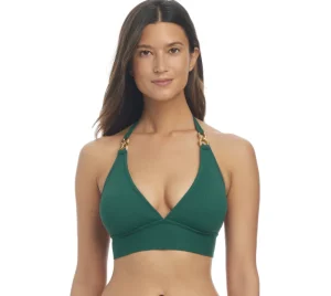 Online Bleu Pique Ole Banded Halter Top in Rosa, Palma Green, or Turq D+ | Bikinis