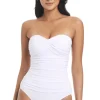 Online Bleu Twist Bandeau 1pc Black, Dahlia, or White Full Coverage | Bikinis