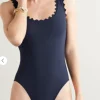 Sale Karla Colletto Ines Scallop 1pc Black or Navy Full Coverage | Bikinis