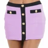 New L’Agence Color Block Coco Skirt Blk/Wht or Light Violet Swim Skirts | Coverups & Resortwear