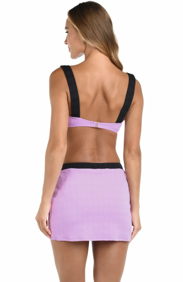 New L’Agence Color Block Coco Skirt Blk/Wht or Light Violet Swim Skirts | Coverups & Resortwear