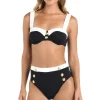 Best L’Agence ColorBlock Bra Top Blk/Wht or Light Violet Underwire | Bikinis