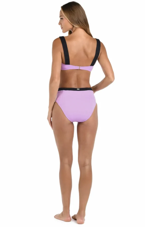 Best L’Agence ColorBlock Bra Top Blk/Wht or Light Violet Underwire | Bikinis