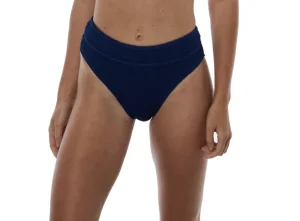 Online Love & Bikinis Turks & Caicos Hi Waist Bottom Navy Moderate Coverage | Bikinis