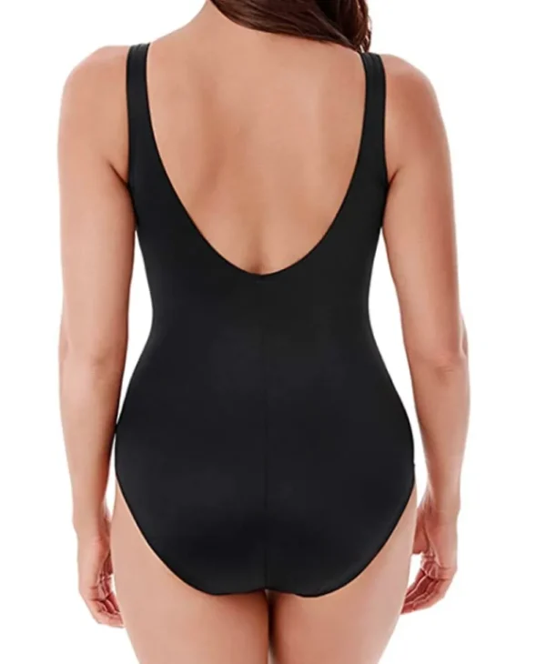 Clearance Illusionists Circe Surplice 1pc in Black, Sumatra, or Nova Tummy Control | One Piece