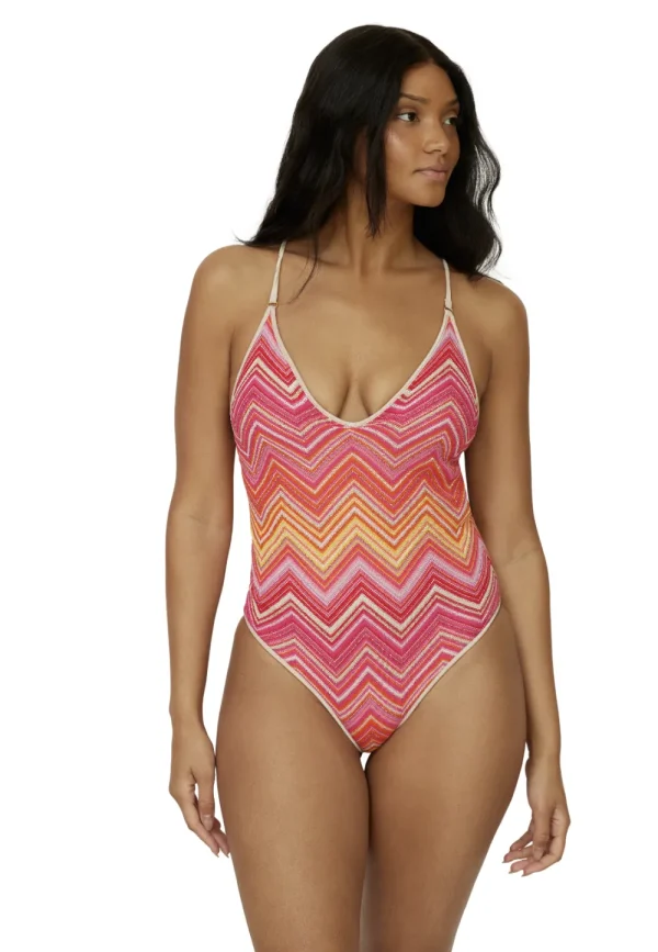 Best Pq enne Pink Zigzag 1pc One Piece