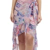 Online Profile by Gottex Karma Ruffle Wrap Skirt Pink or Blue Multi Skirt | Pareos & Sarongs