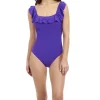 Discount Profile by Gottex Square Neck Ruffle Violet Full Coverage | Bikinis