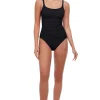 Fashion Profile by Gottex Tutti Frutti Ruched 1pc in Black or Navy Tummy Control | One Piece