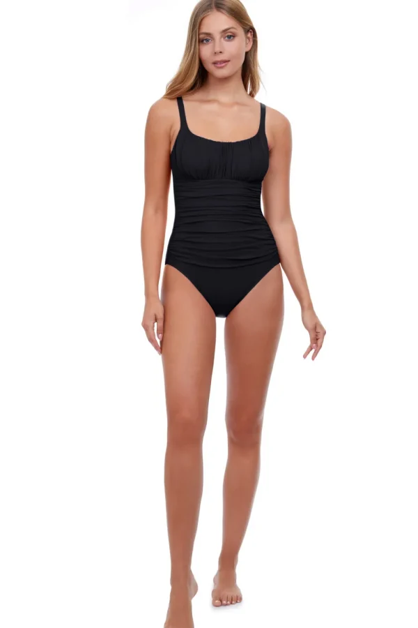 Fashion Profile by Gottex Tutti Frutti Ruched 1pc in Black or Navy Tummy Control | One Piece