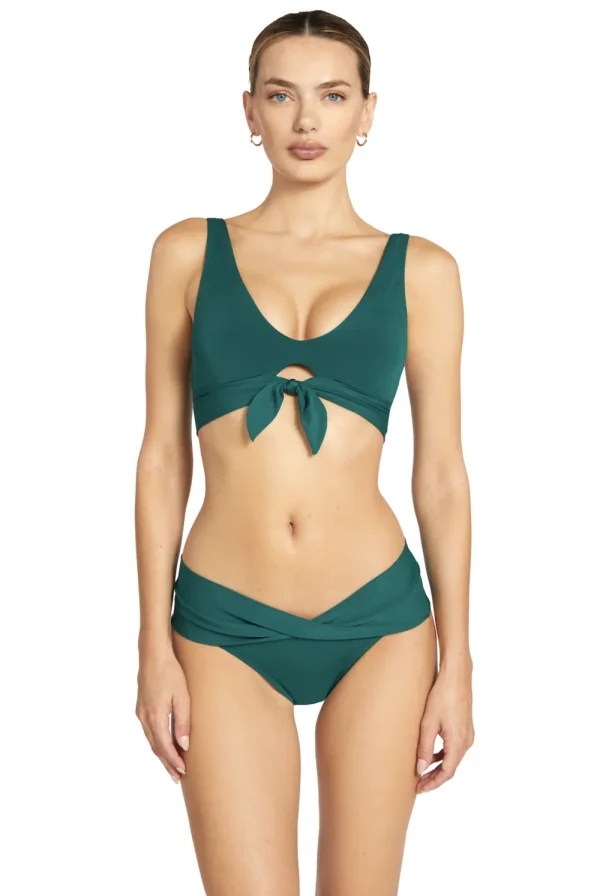 Clearance Robin Piccone Classic V-Bottom Black, White, or Malachite Full Coverage | Bikinis