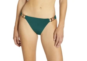 Sale Robin Piccone Jane Gold Chain Bottom chite Moderate Coverage | Bikinis