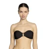 Clearance Robin Piccone Margot Bandeau Top in Black or White Bandeau Strapless | Bikinis