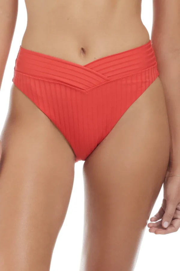 Best Sanctuary Refresh Rib V-Bottom Red Hi-waist | Bikinis