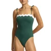 Fashion Gia Ric Rac Black or Evergreen 1pc Strapless | One Piece