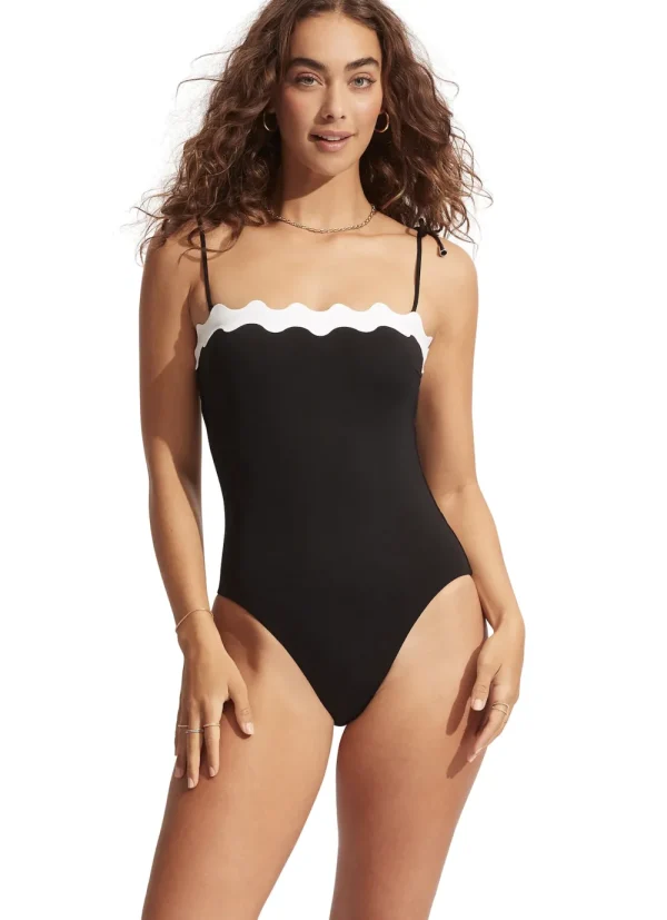 Fashion Gia Ric Rac Black or Evergreen 1pc Strapless | One Piece