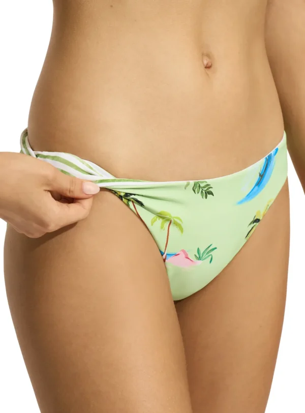 New Seafolly Isla Palm Reversible Hipster Bottom Moderate Coverage | Bikinis