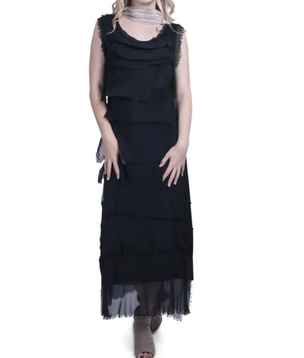 Outlet Silk Layered Maxi Dress Black, Pink, Navy, or White Dresses | Coverups & Resortwear