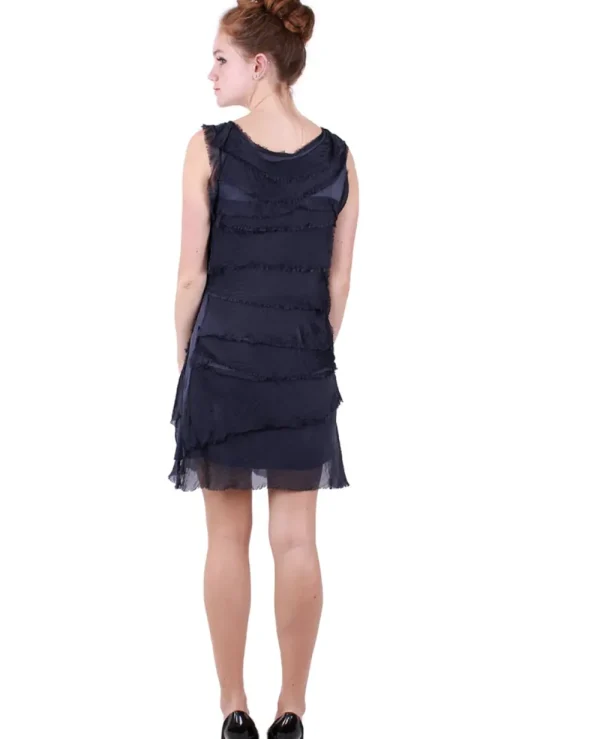 Discount Silk Layered Ruffle Dress Black, Hot Pink, Navy, or White Dresses | Coverups & Resortwear